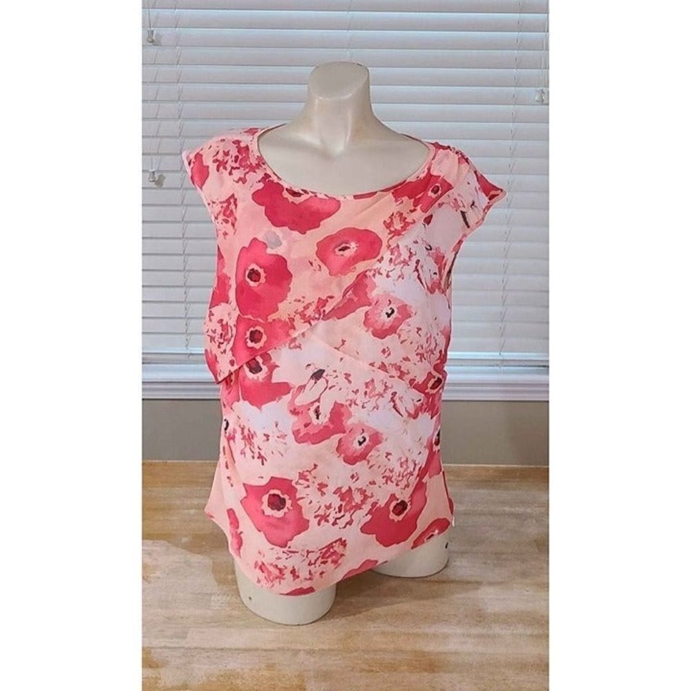 Ann Taylor Sleeveless Pink Top with Left Side Zipper Size 10